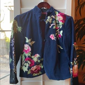 Navy Blue Embroidered Jacket